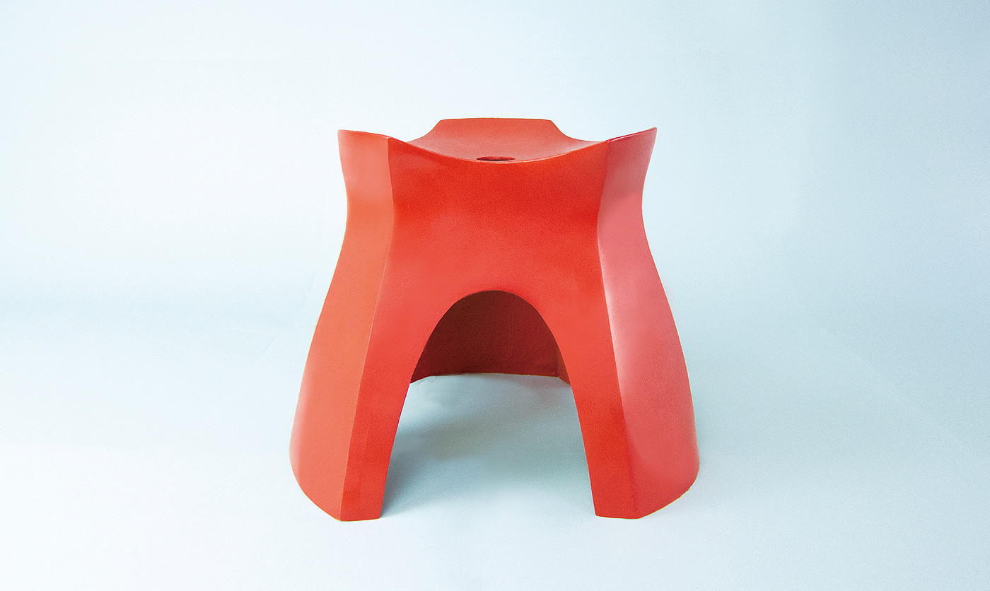 Jason Juan Lu，Yuan Stool，圆凳子，红色，家具设计，