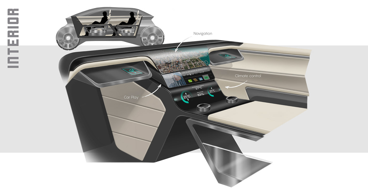 automobile，Electric，Automatic driving，concept，Interior，