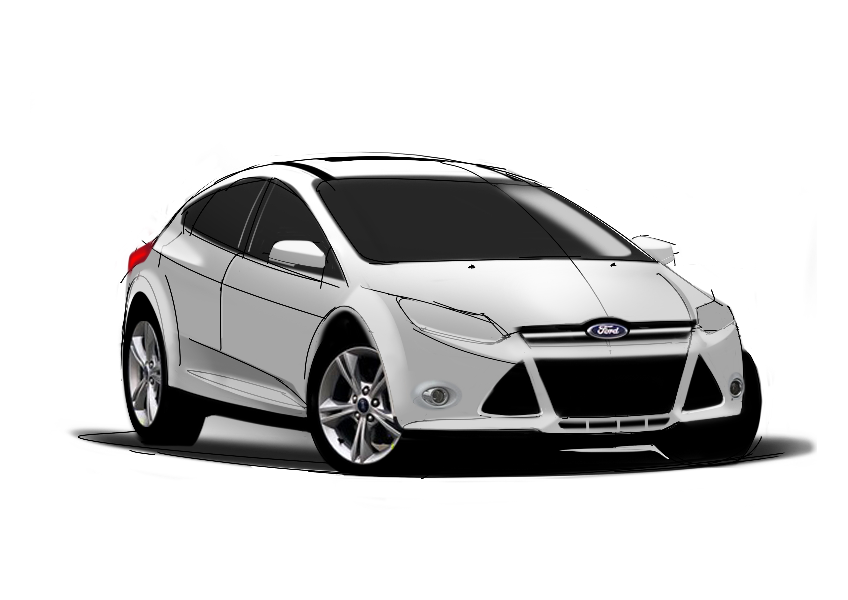 sketch，Hand drawn，sketch，Fox，Ford，car，automobile，