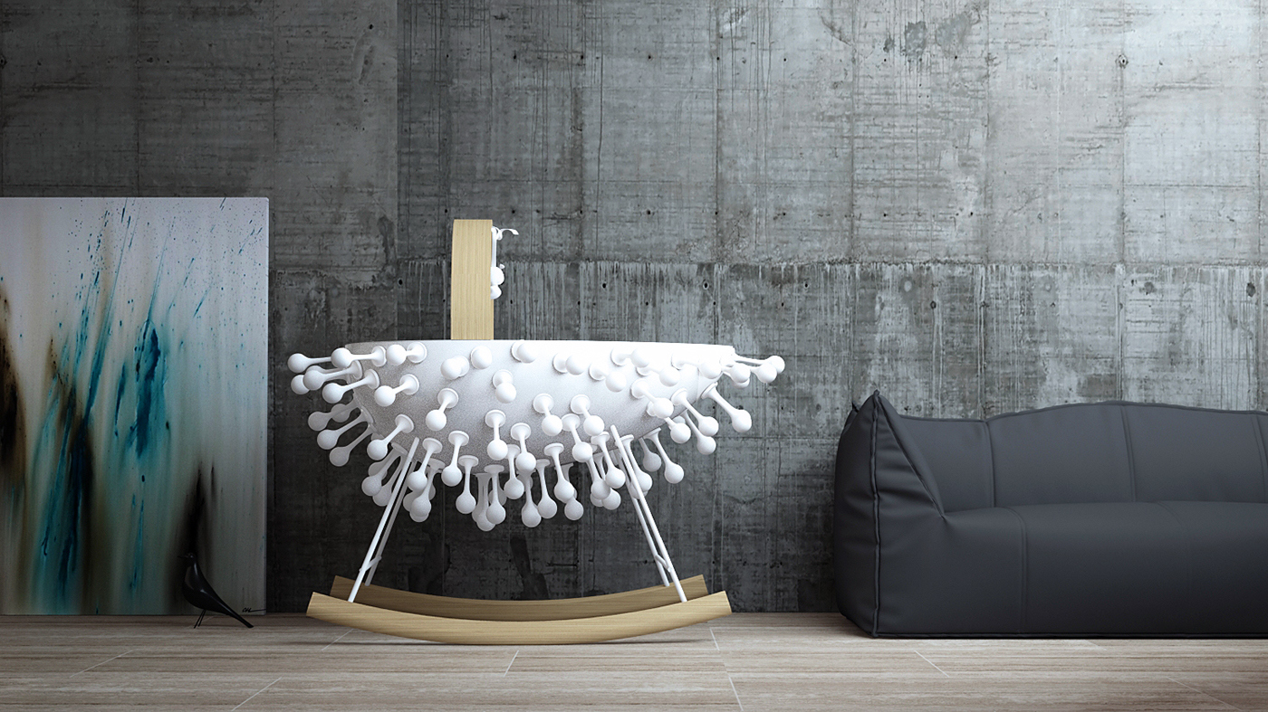 Home Furnishing，product design，industrial design，Baby bed，originality，