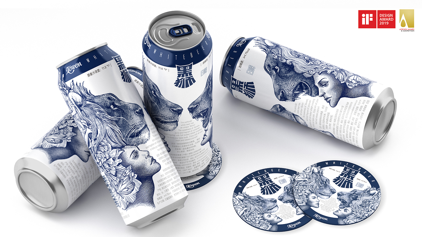 Illustration，Beer packaging design，Snow Beer，Engraving，