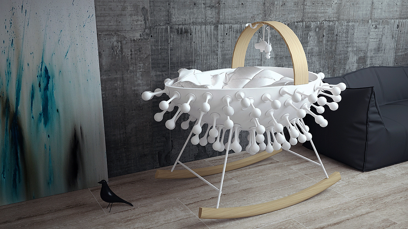 Home Furnishing，product design，industrial design，Baby bed，originality，