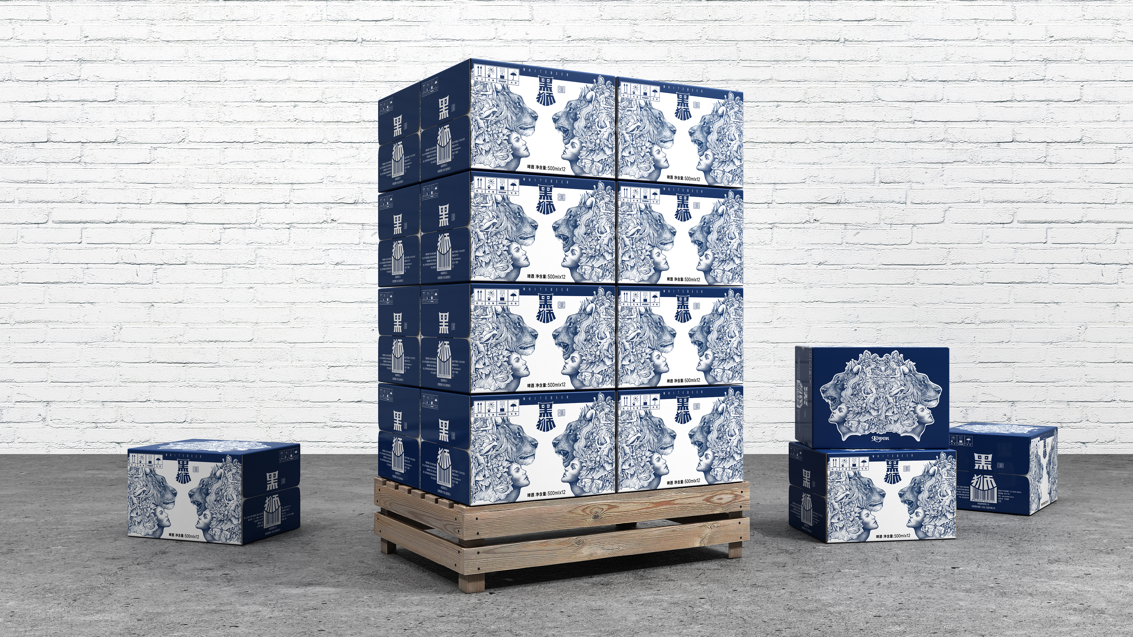 Illustration，Beer packaging design，Snow Beer，Engraving，