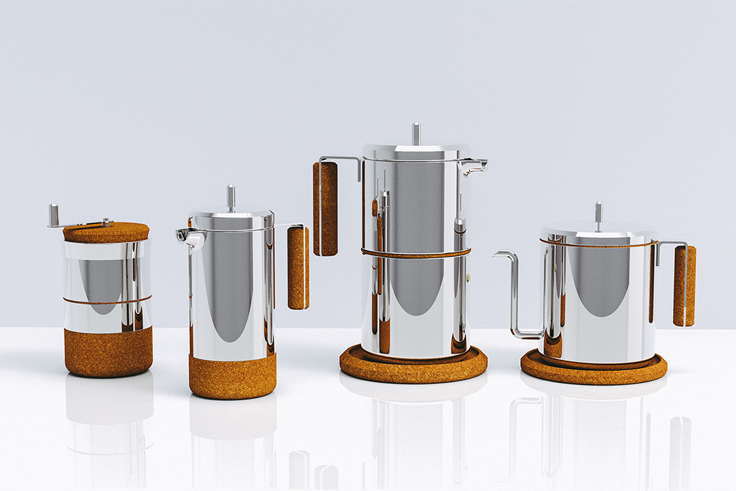 Kork Kafeware，stainless steel，cork，sustainable，Coffee machine，