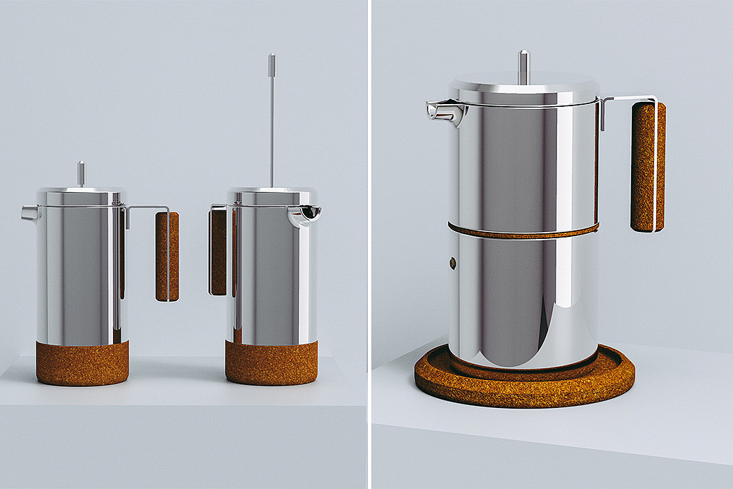 Kork Kafeware，stainless steel，cork，sustainable，Coffee machine，