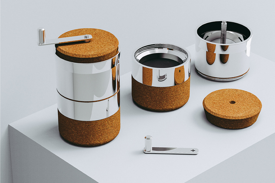 Kork Kafeware，stainless steel，cork，sustainable，Coffee machine，