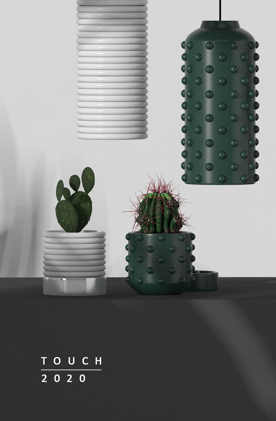 Julia Kononenko，touch，lamps and lanterns，ceramics，black，white，