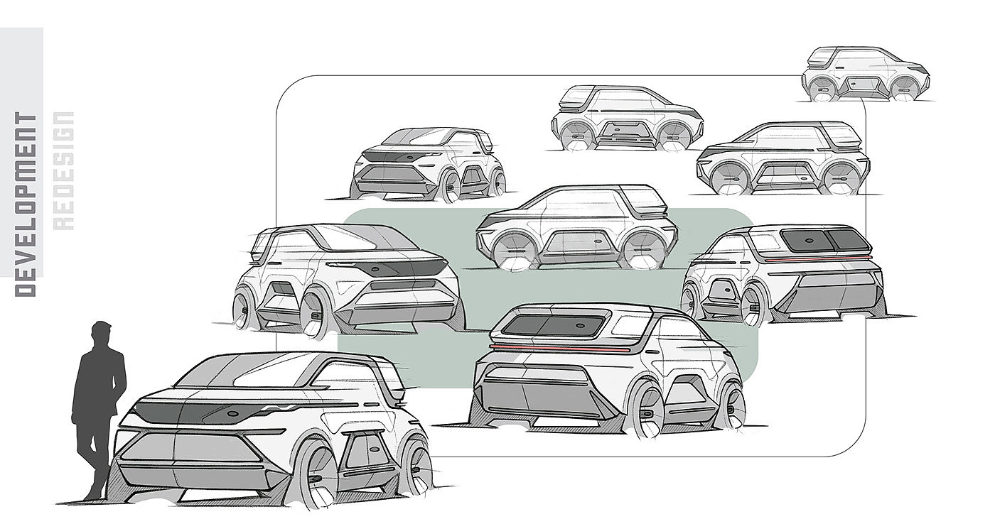 LAND ROVER，Iago Vali ño，electric vehicle，conceptual design，sketch，