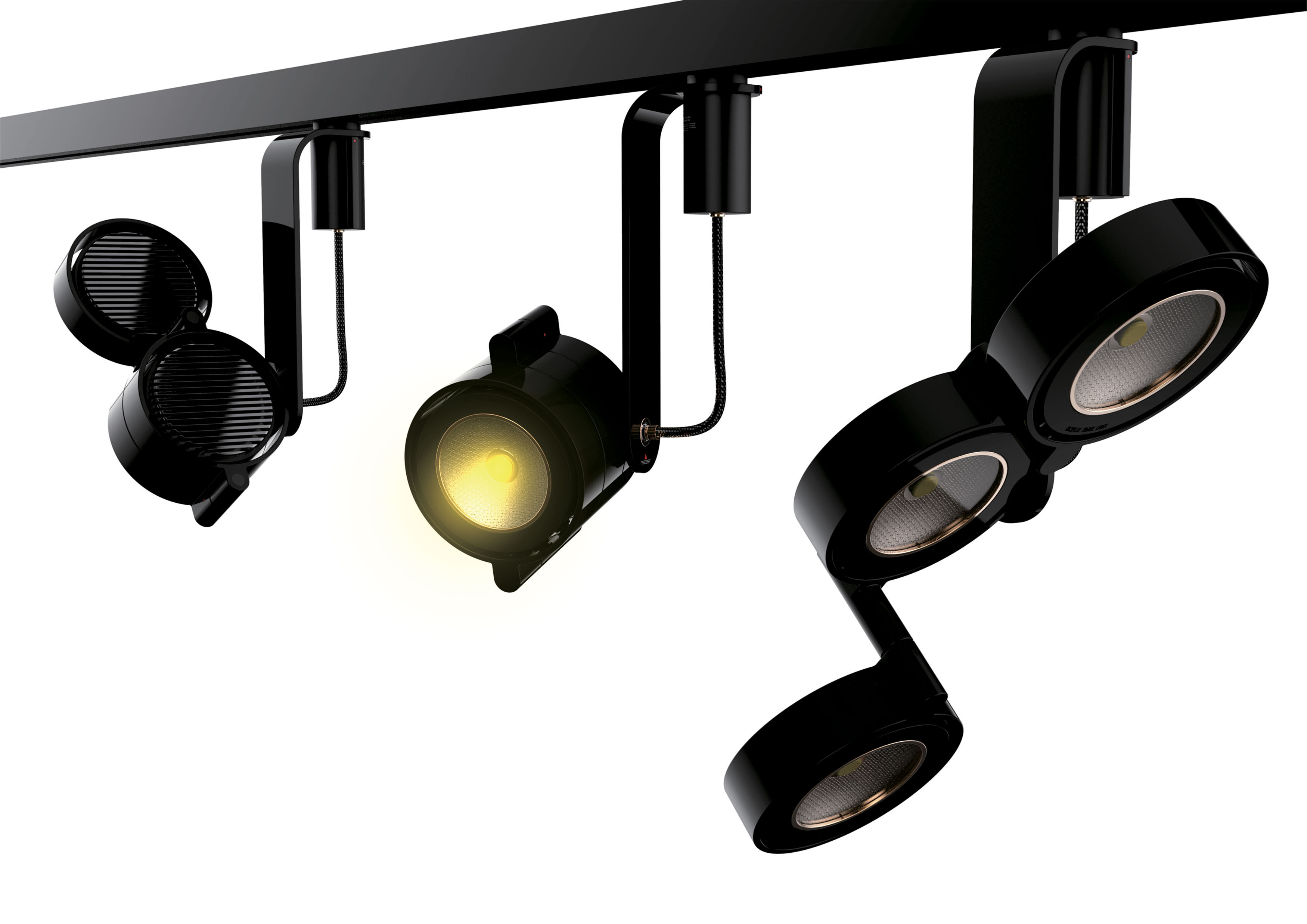 2018 red dot design concept award，Deformation Track，Deformed track lamp，Lighting，lighting，black，