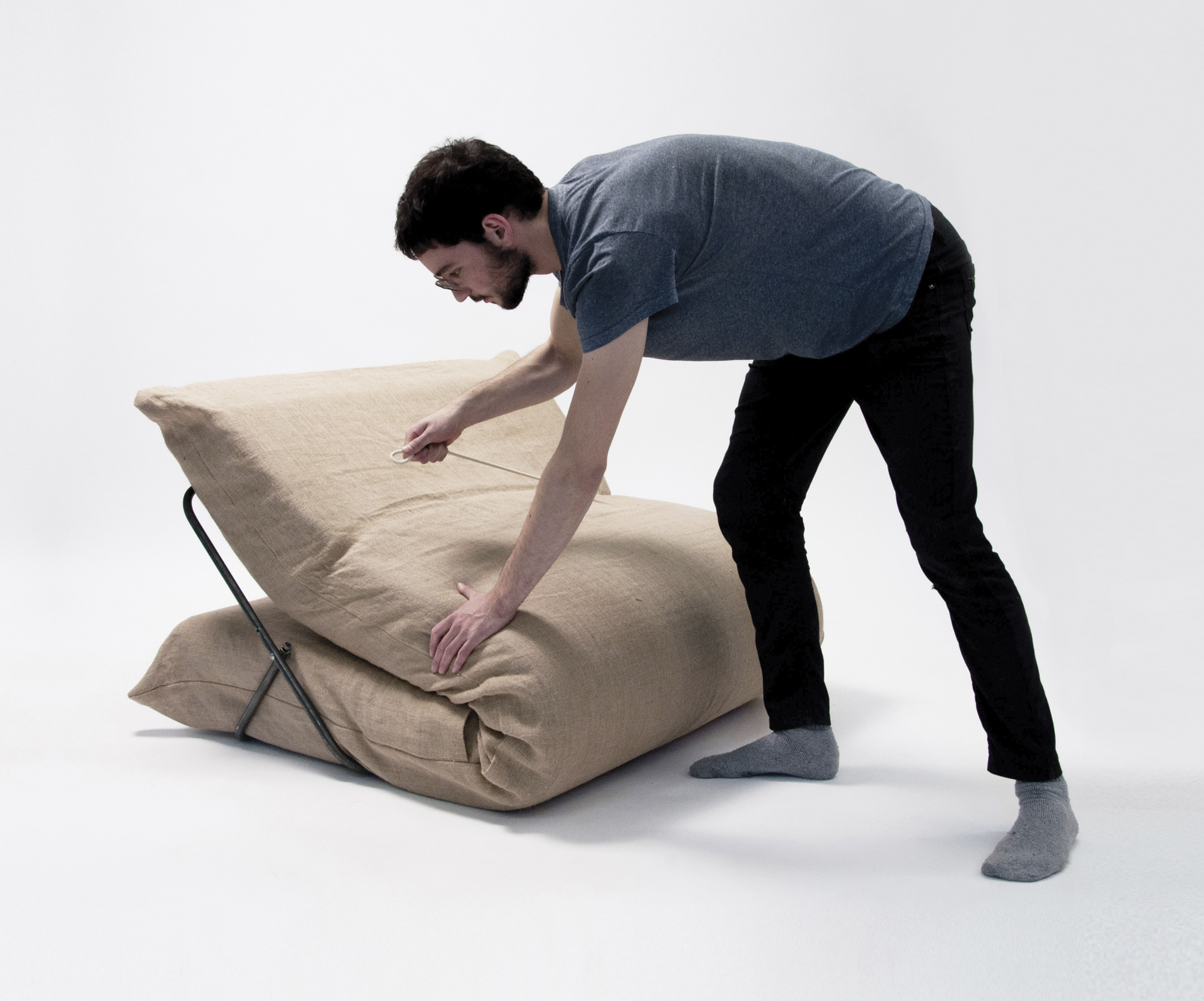 2018 red dot design concept award，SHO，sofa，Sofa bed，Metal frame，The latex mattress，Minimalist，fold，