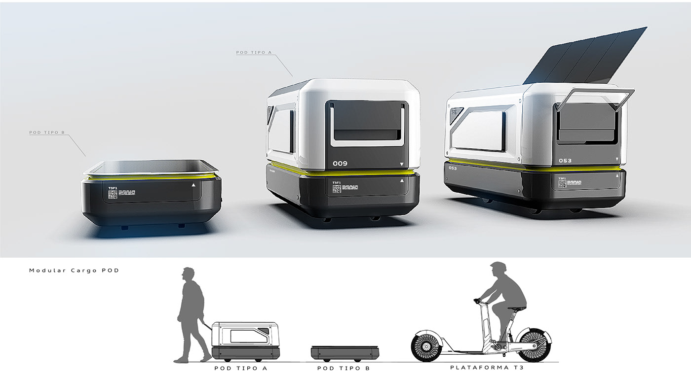 vehicle，Delivery truck，Pod，logistics，transport，conceptual design，
