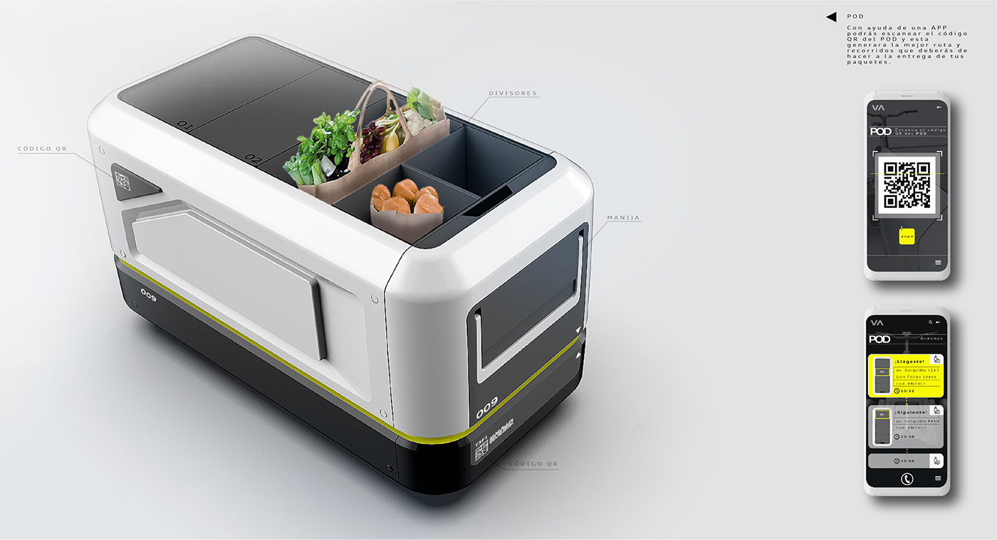 vehicle，Delivery truck，Pod，logistics，transport，conceptual design，