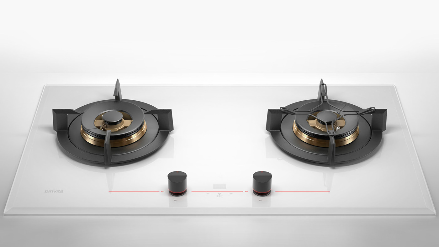 Gas stove，kitchen，3D modeling，visualization，