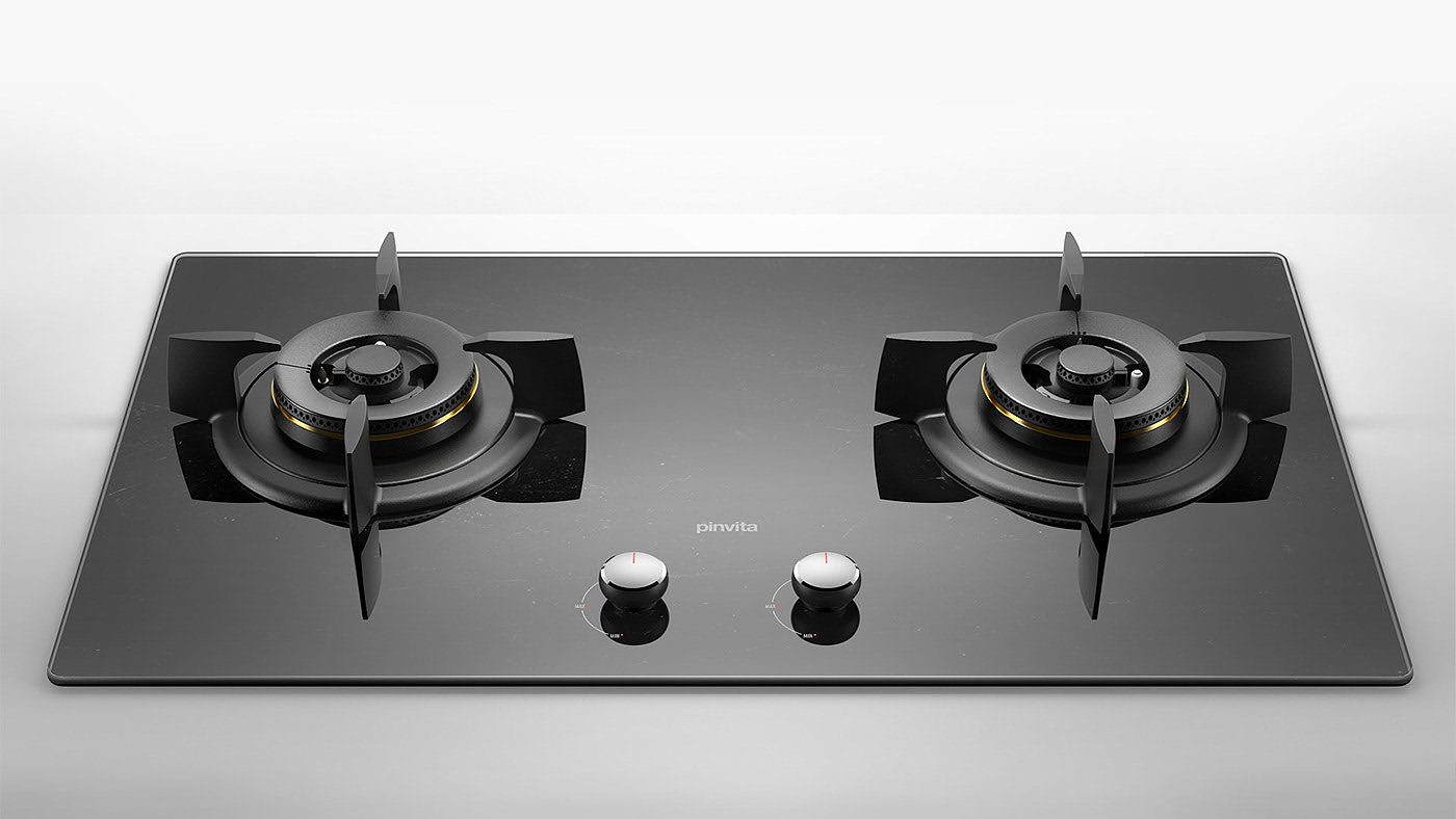 Gas stove，kitchen，3D modeling，visualization，