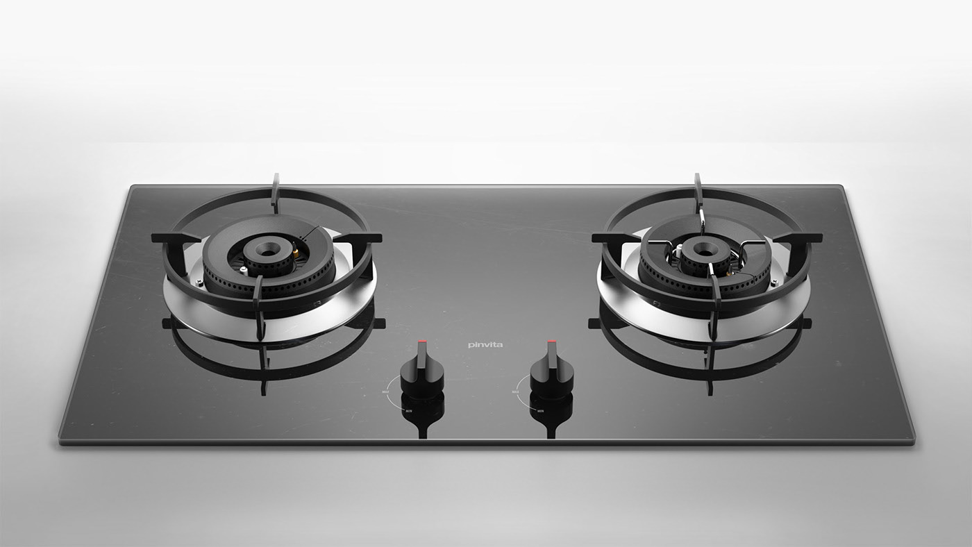 Gas stove，kitchen，3D modeling，visualization，