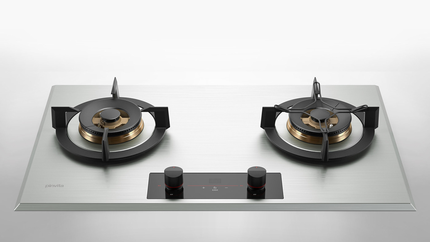 Gas stove，kitchen，3D modeling，visualization，