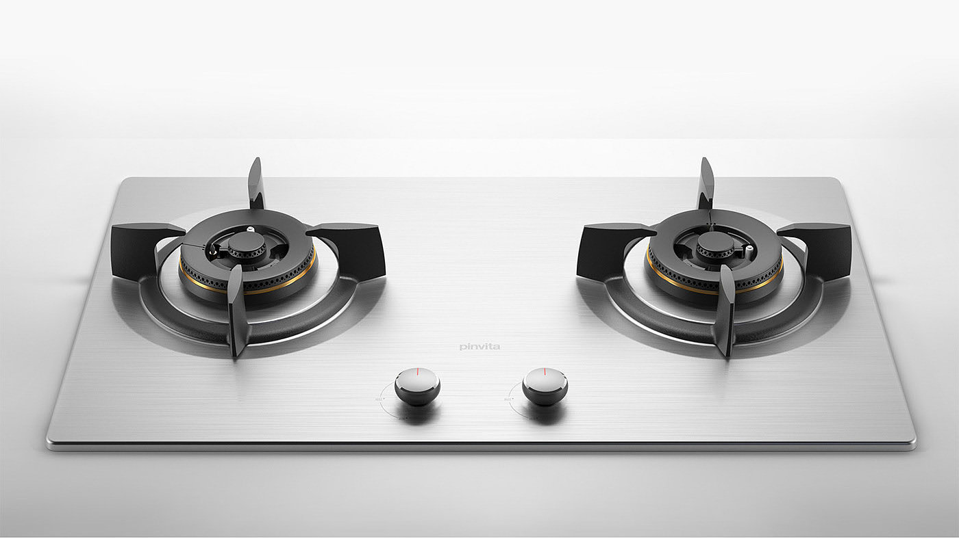 Gas stove，kitchen，3D modeling，visualization，