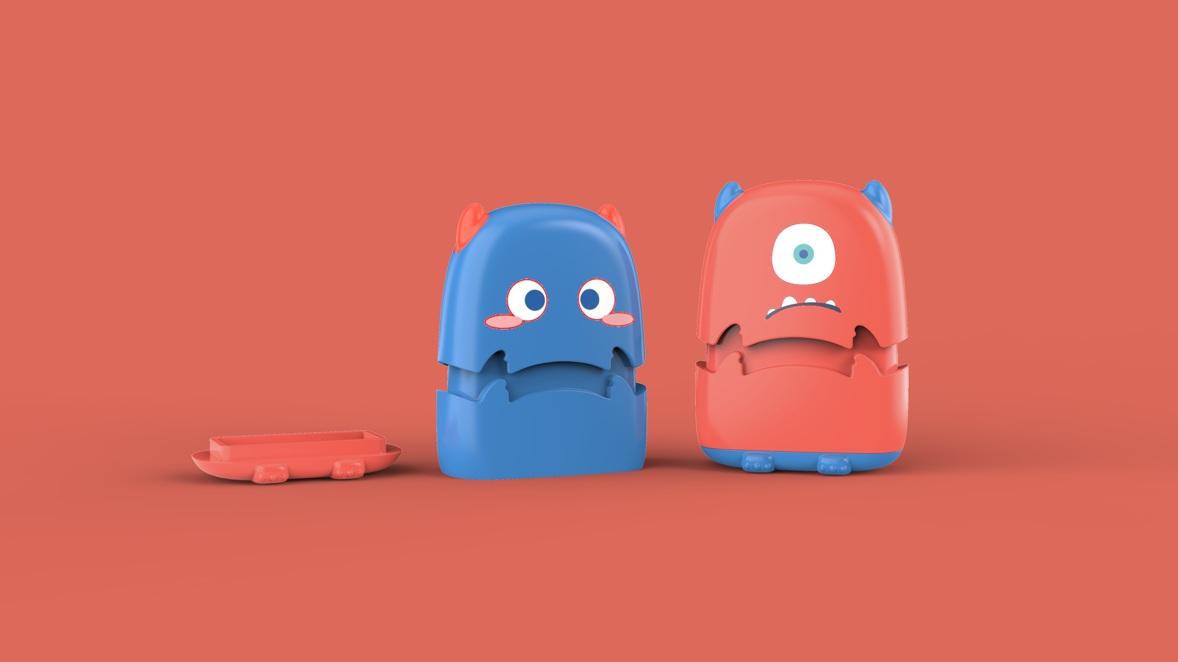 children，seal，Trojan horse design，Little monster，