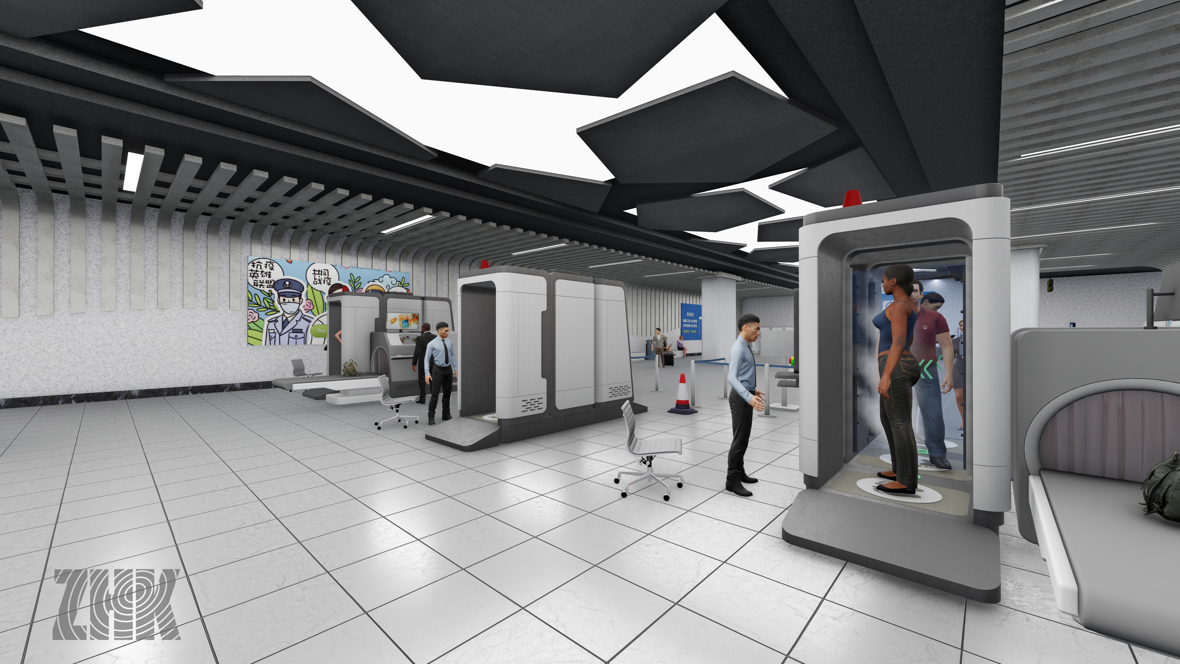 Metro Station，security check，disinfect，epidemic prevention，