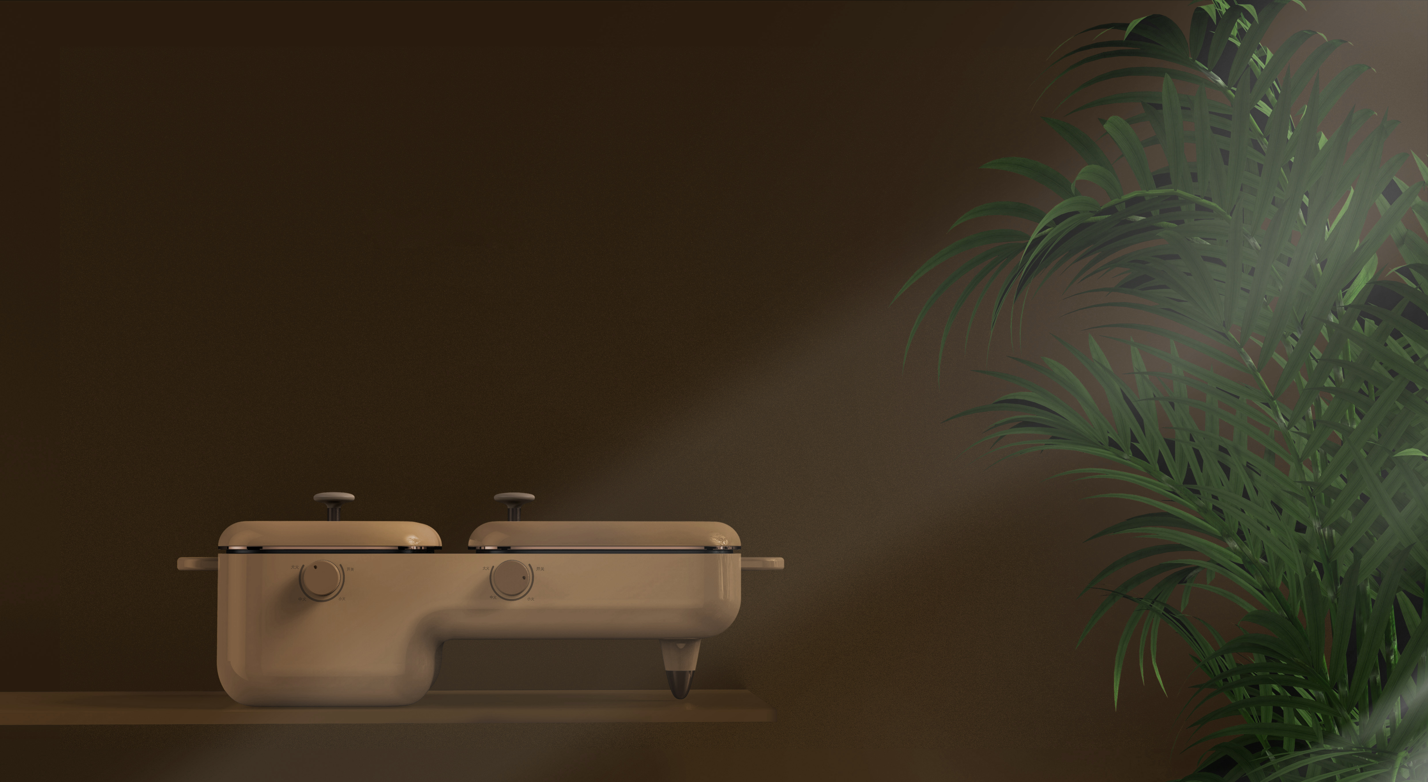 Spade design，Breakfast frying and baking machine，