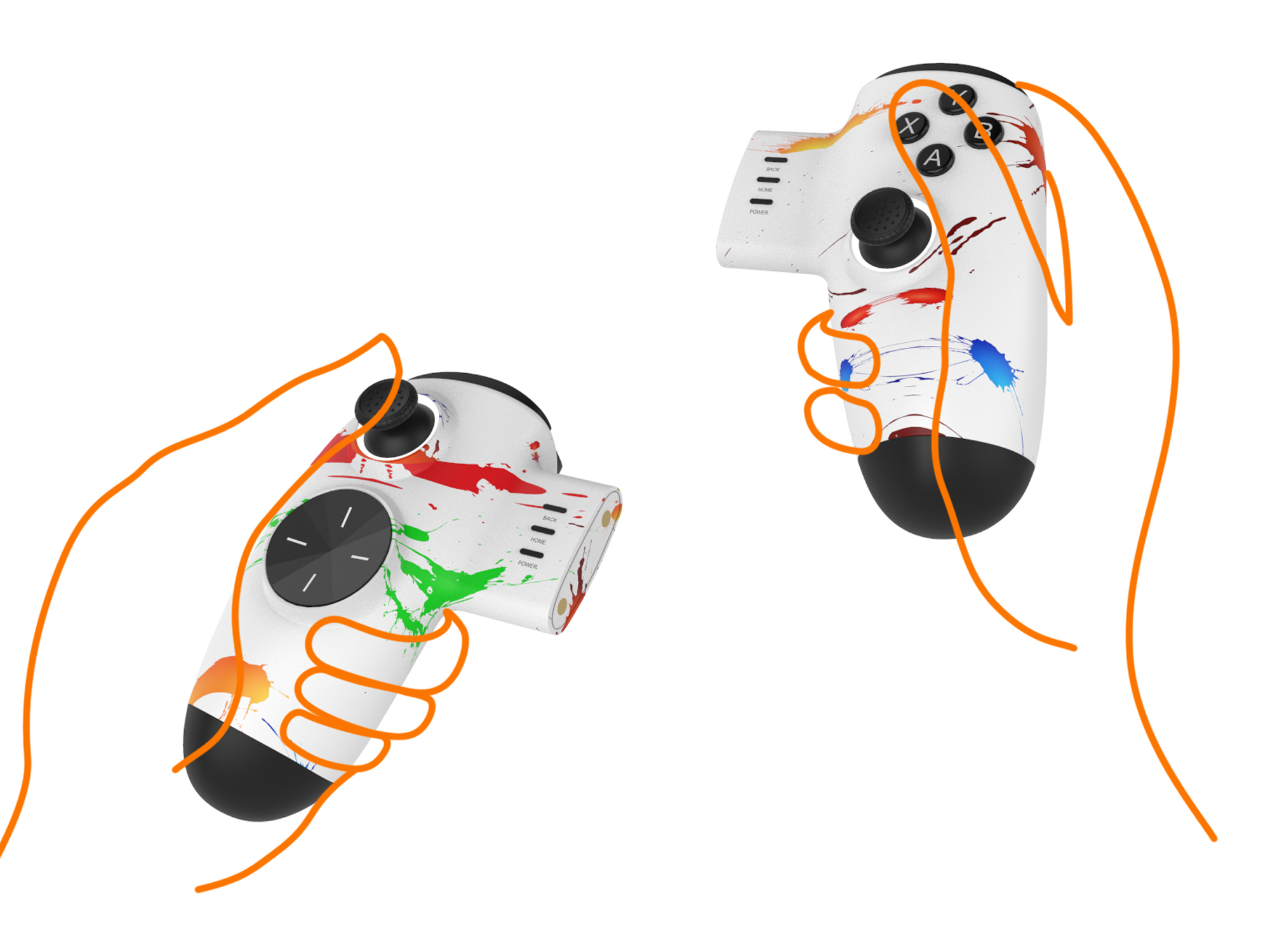 Game handle，True wireless handle，Magnetic attraction，