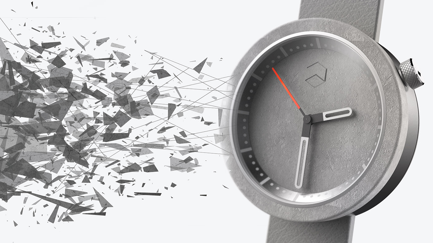 Wrist watch，concrete，industrial design，product design，Color matching，