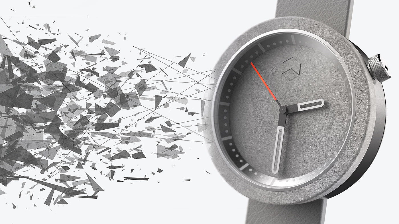Wrist watch，concrete，industrial design，product design，Color matching，