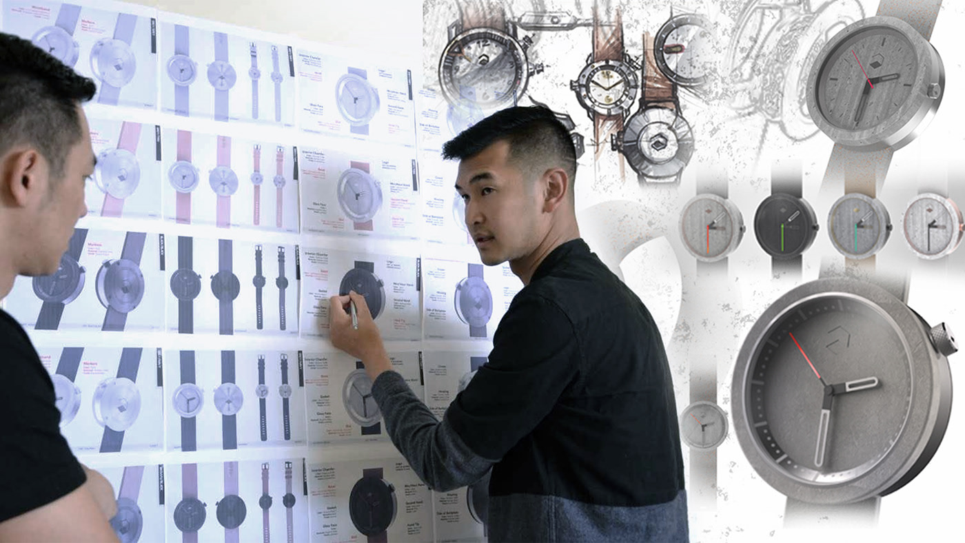 Wrist watch，concrete，industrial design，product design，Color matching，