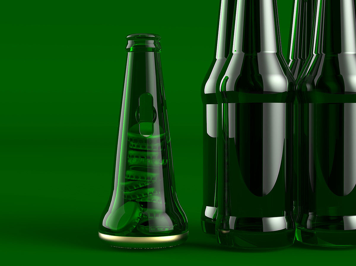 Beer bottle opener，Store，green，industrial design，product design，