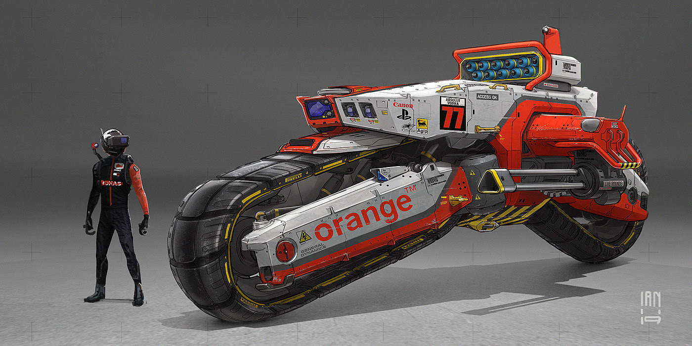 vehicle，conceptual design，sketch，Motorcycle，Tank，highway，