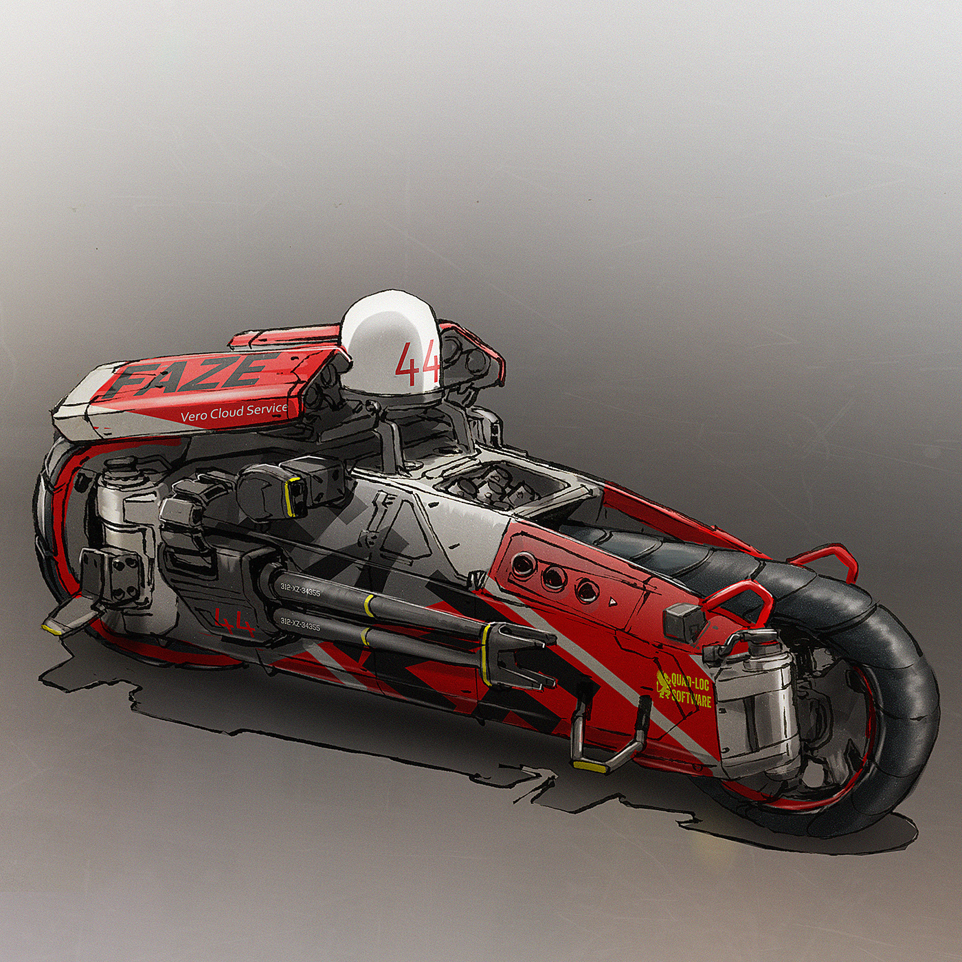 vehicle，conceptual design，sketch，Motorcycle，Tank，highway，