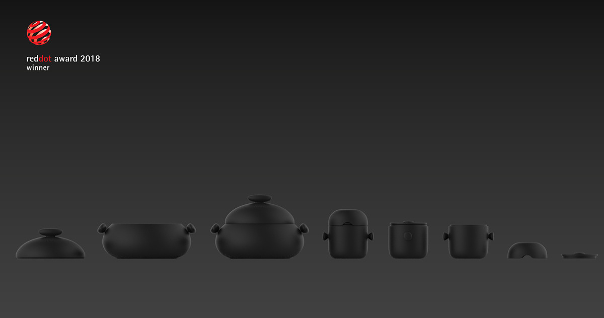2018 red dot design concept award，Cobblestone Stewpot，Pebble casserole，Stew pot，Kitchenware，