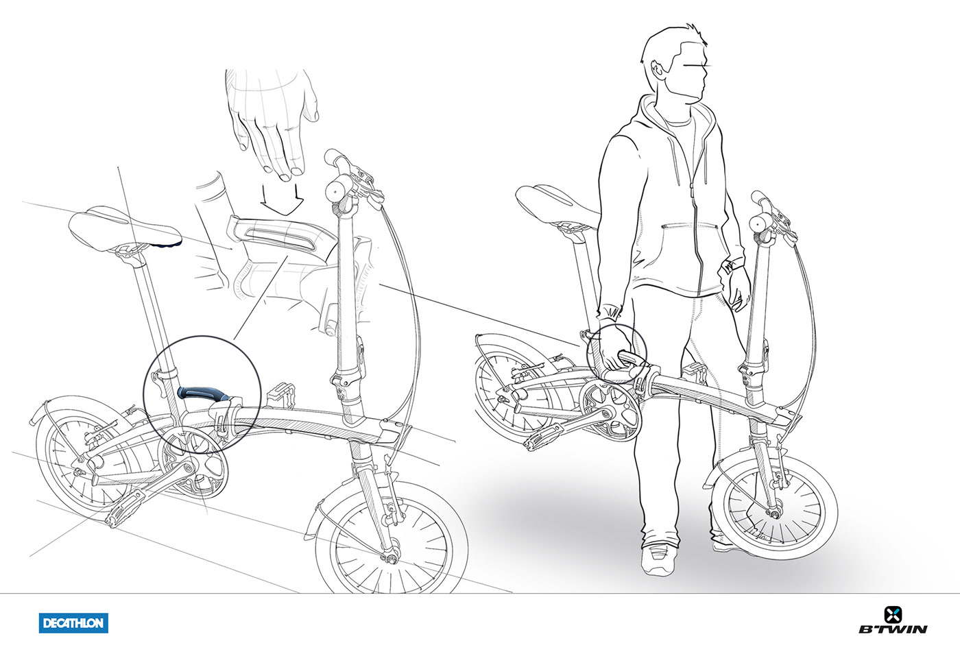 Bicycle，light，Folding type，Hand drawn，aluminium alloy，
