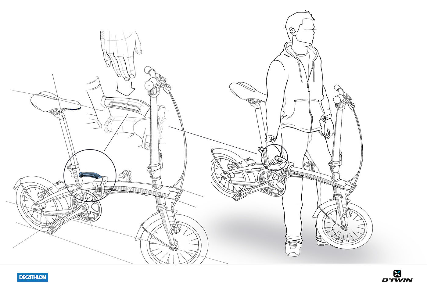 Bicycle，light，Folding type，Hand drawn，aluminium alloy，