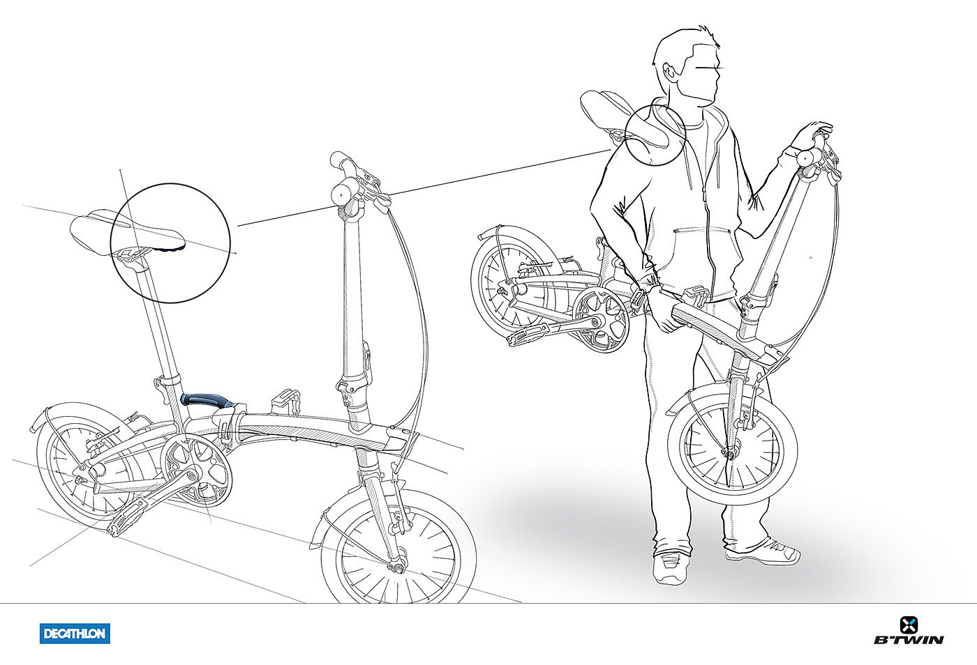 Bicycle，light，Folding type，Hand drawn，aluminium alloy，