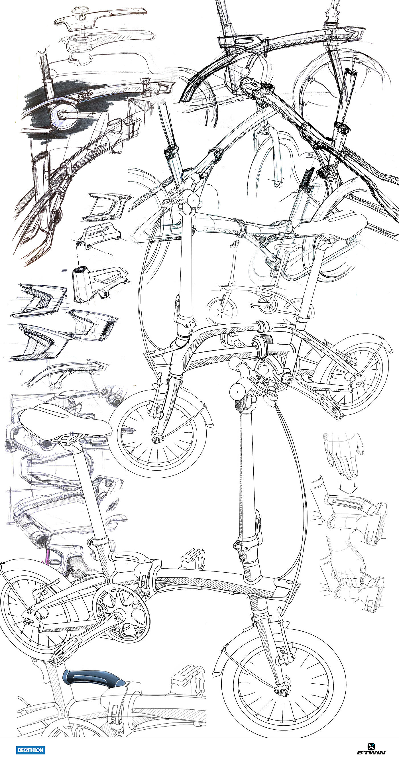 Bicycle，light，Folding type，Hand drawn，aluminium alloy，