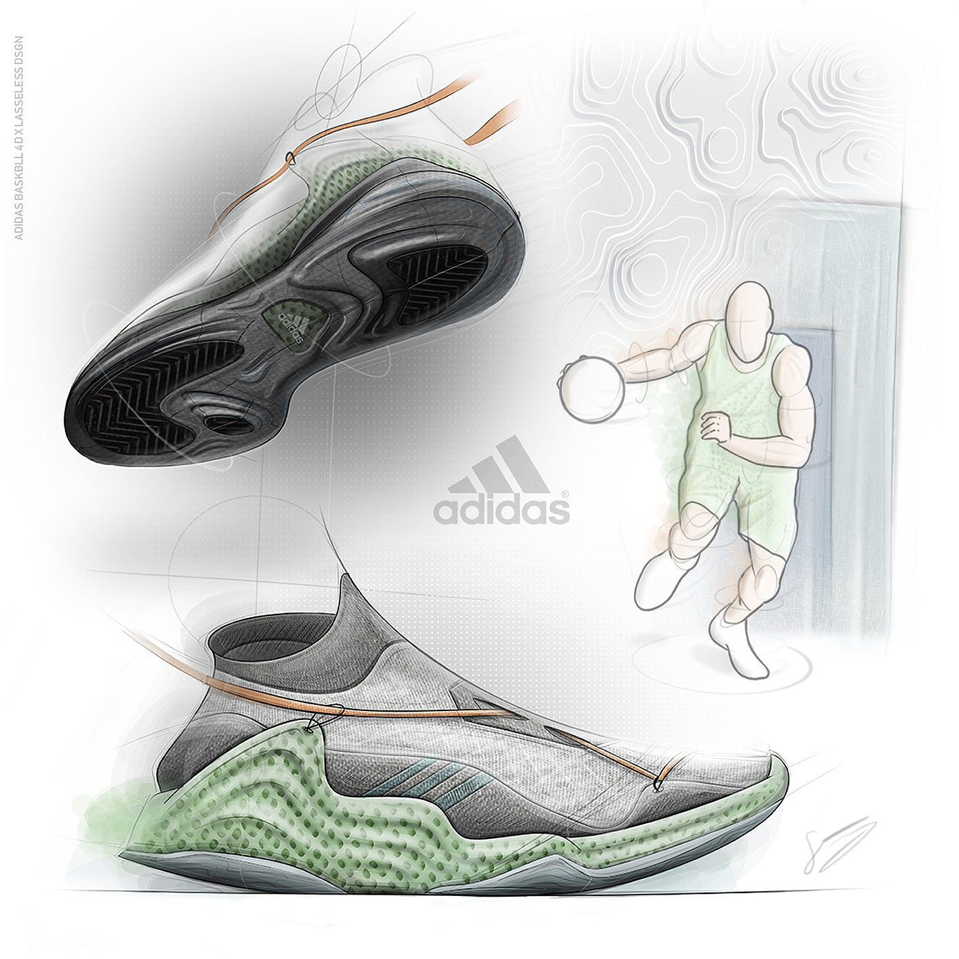 adidas，sneakers，Hand drawn，ps，