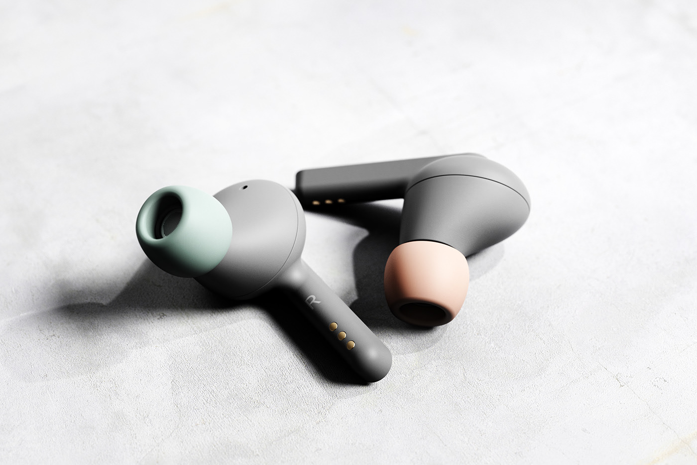 headset，Advanced grey，rubber，industrial design，product design，