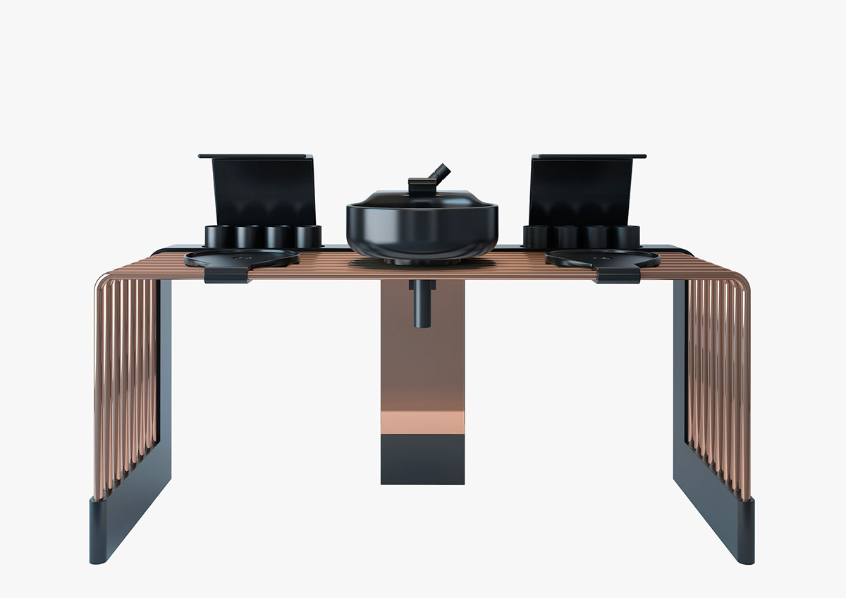 Kitchen countertop，artificial stone，Copper tube，industrial design，product design，