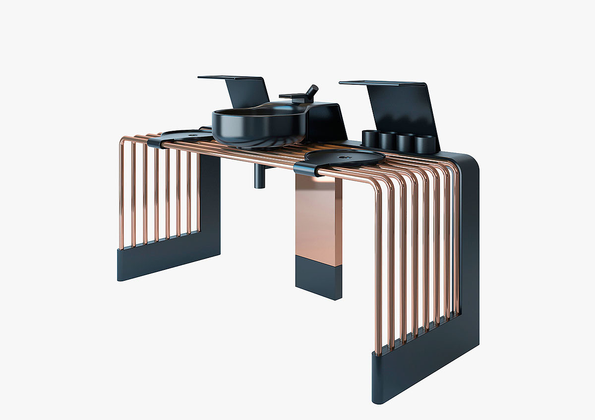 Kitchen countertop，artificial stone，Copper tube，industrial design，product design，