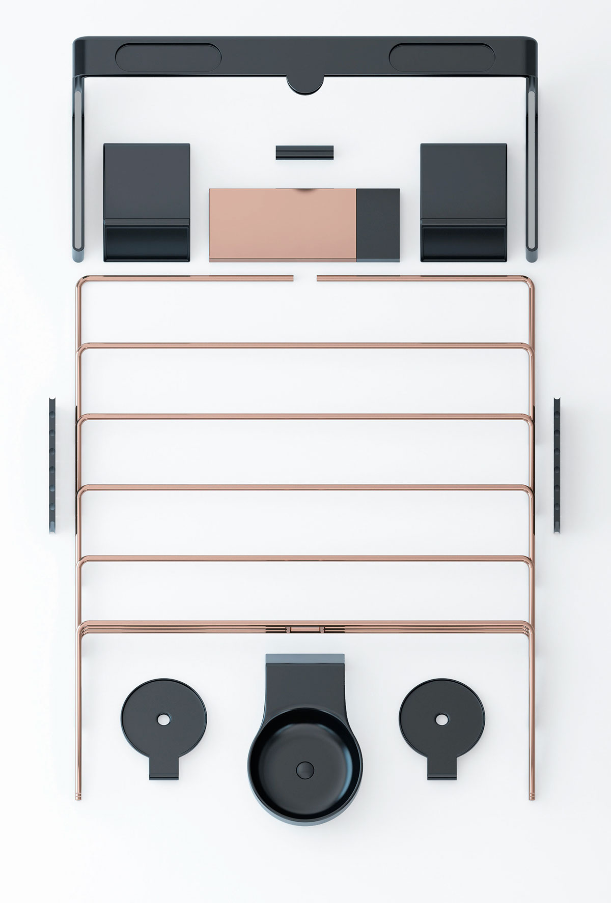 Kitchen countertop，artificial stone，Copper tube，industrial design，product design，