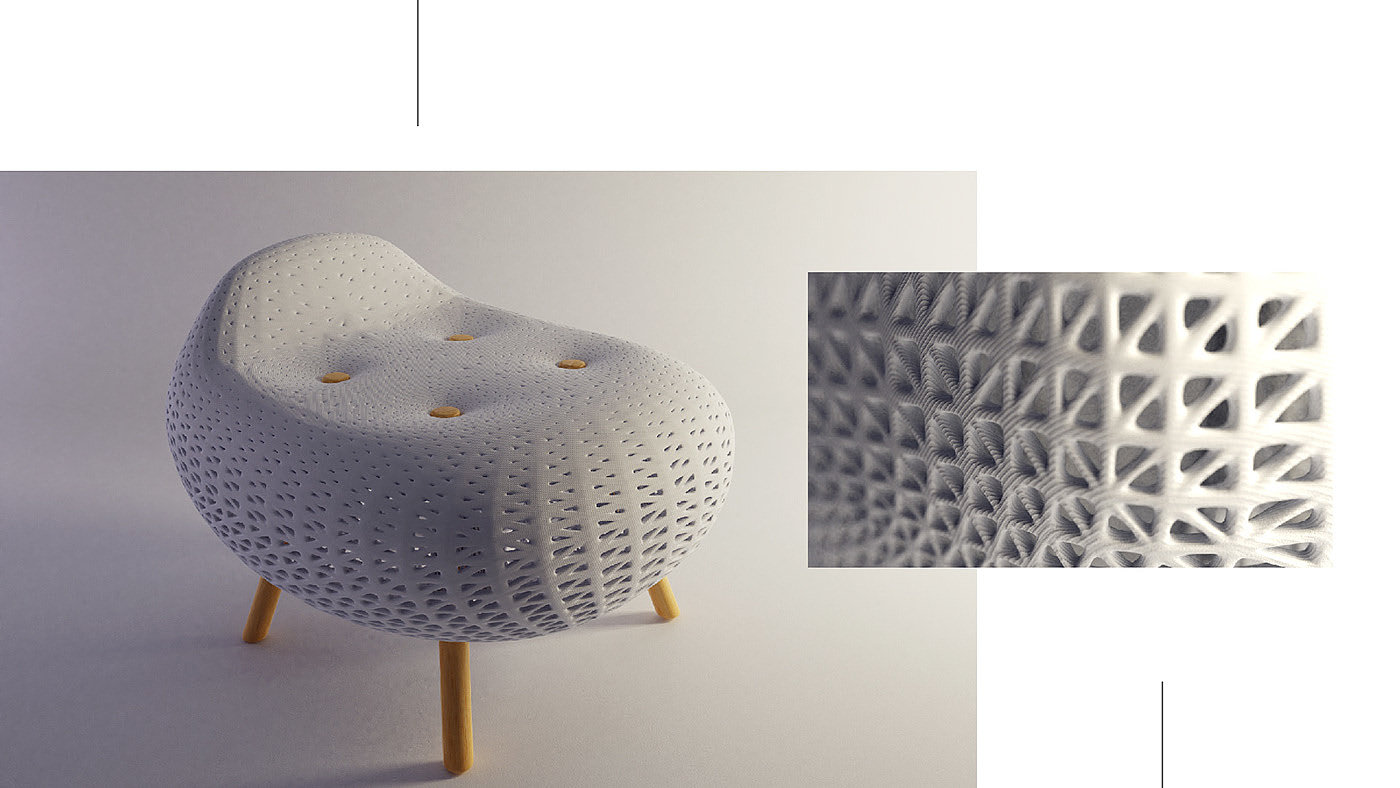 Plum，concept，chair，3D printing，Parametric design，