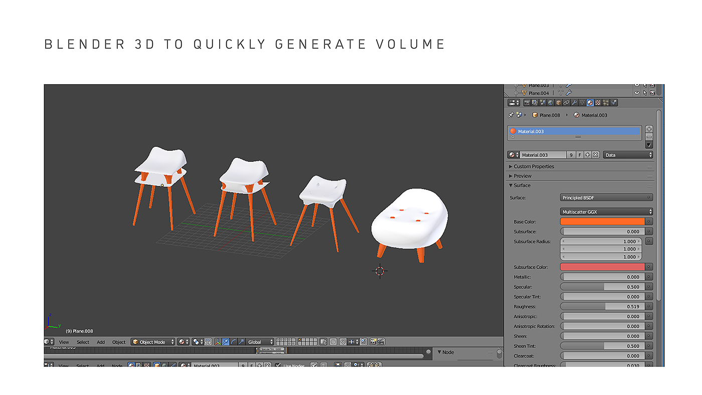 Plum，concept，chair，3D printing，Parametric design，