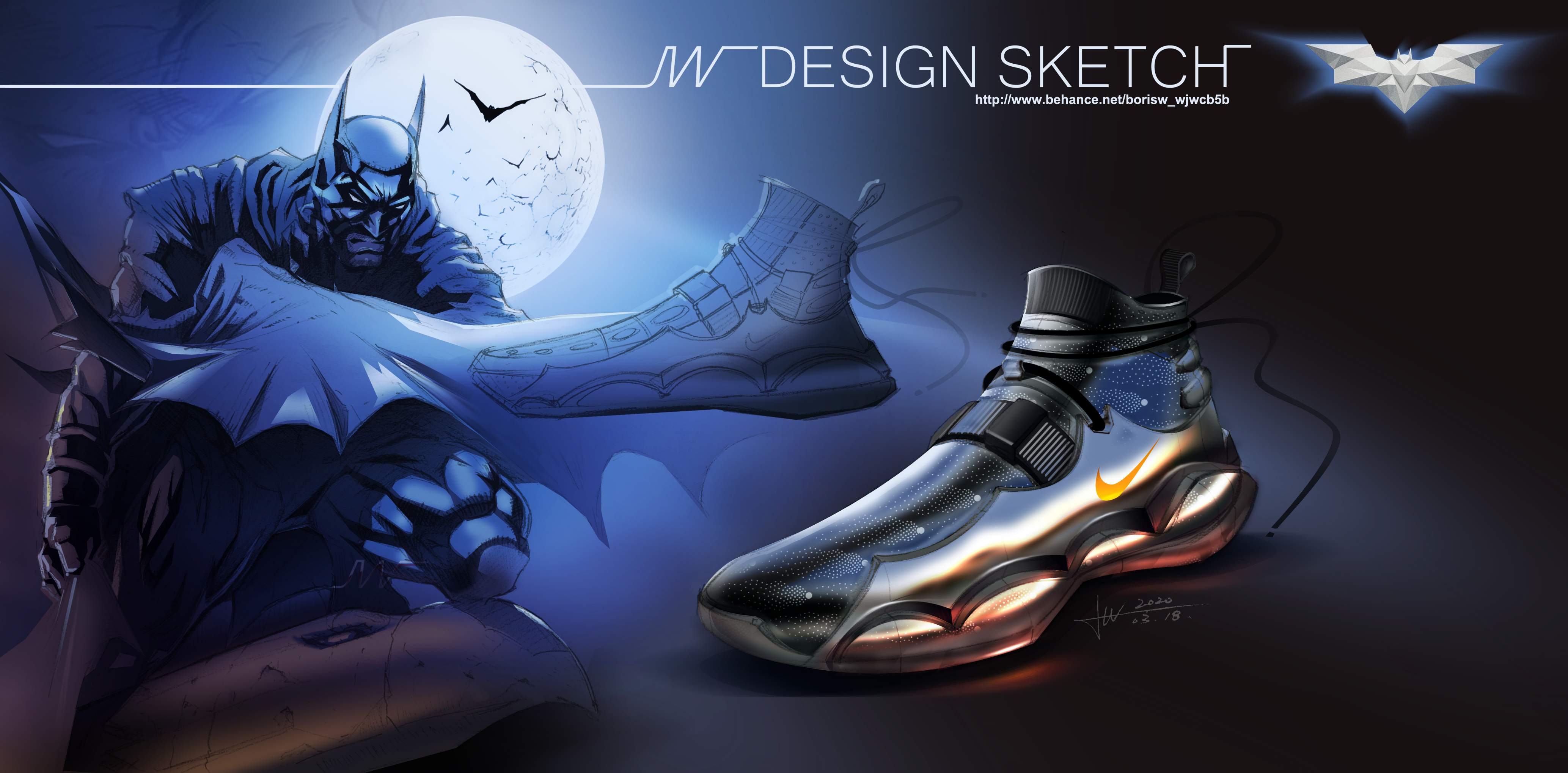 Product design, product hand drawing, sports shoes，