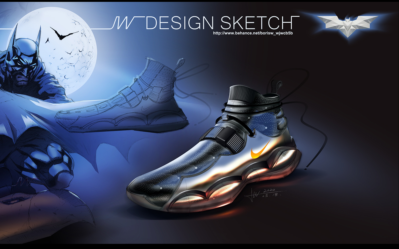 Product design, product hand drawing, sports shoes，