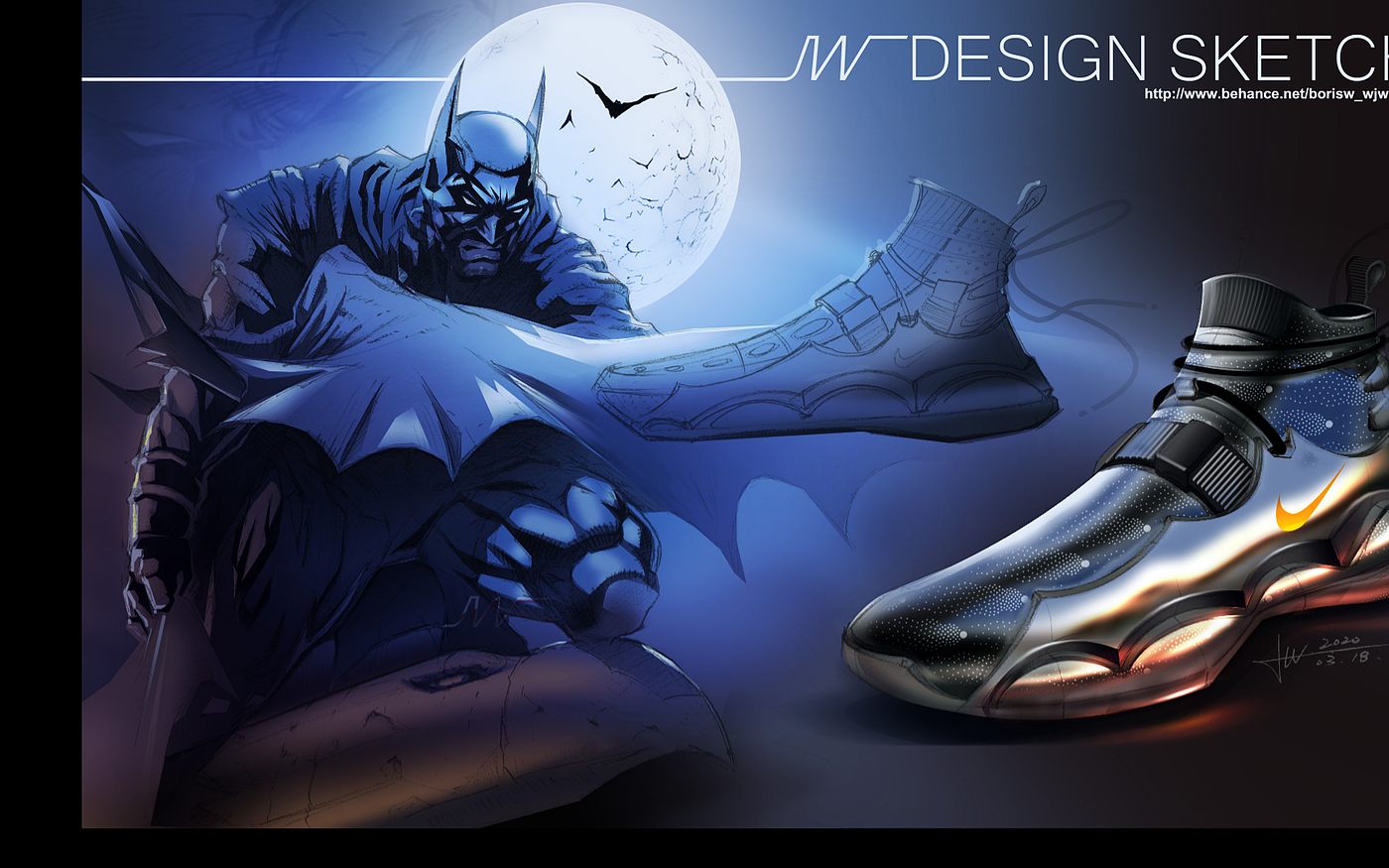 Product design, product hand drawing, sports shoes，