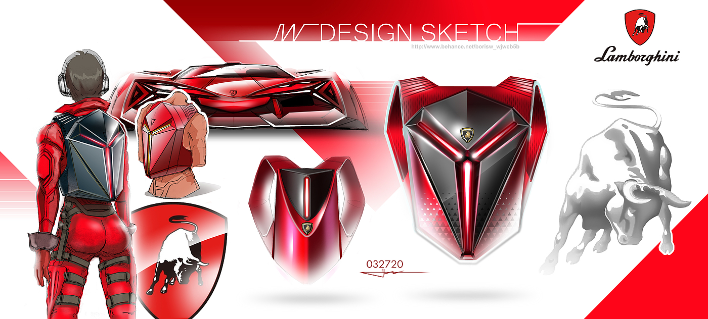 Backpack design, product hand-painted, PS，