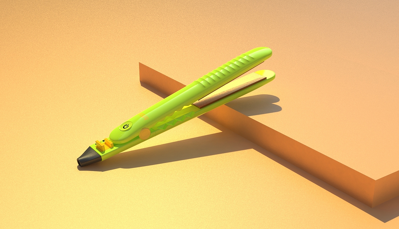 Hair stick，Straight hair clip，Cartoon，bionics，Render，scene，product design，