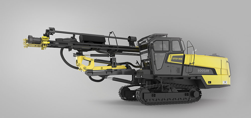 2018 red dot design concept award，Drilling rig，SOOSAN Drill Rig，Ergonomics，Crawler type，