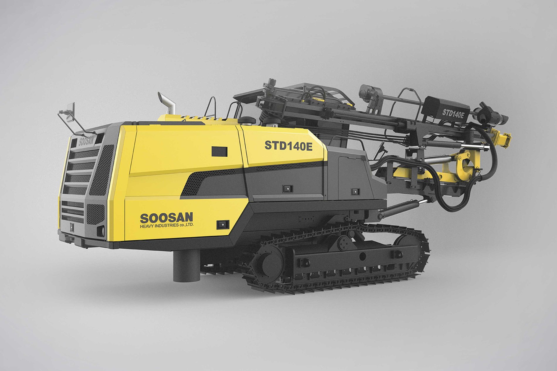 2018 red dot design concept award，Drilling rig，SOOSAN Drill Rig，Ergonomics，Crawler type，